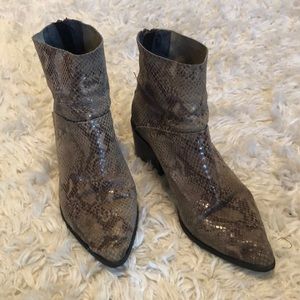 Topshop Snakeskin Boots Sz 38
